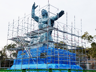 長崎平和記念像改修工事1「改修前着工」